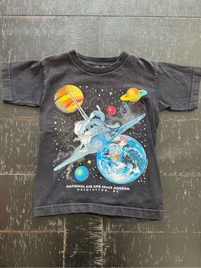 National Air and Space Museum Kids Black Space Shuttle Tee
